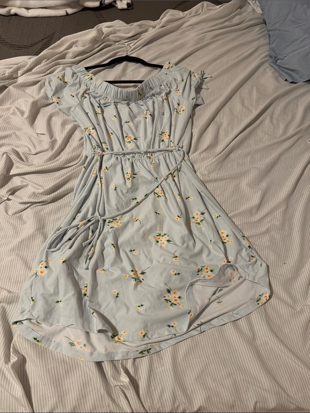 No Boundaries Light Blue Floral Midi Dress
